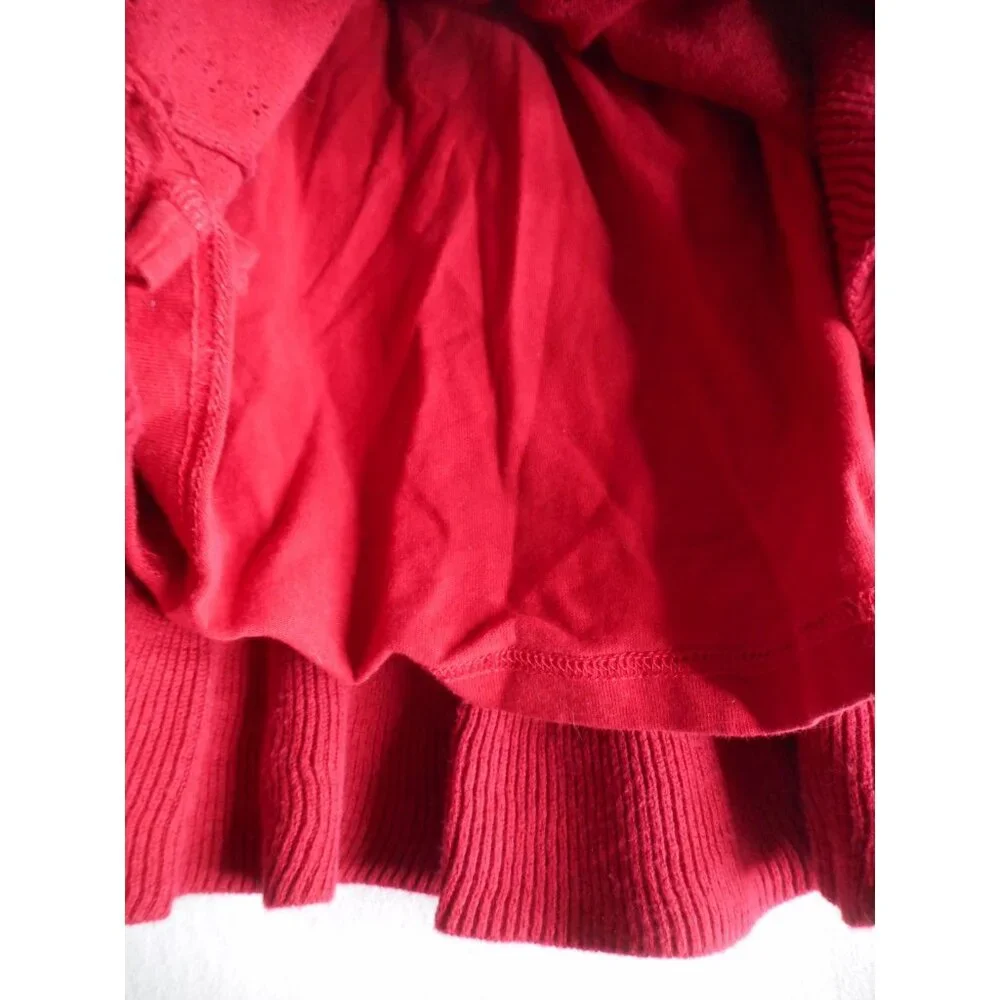 Deep Red Gymboree knit lined dress Sz 12-18 m cotton blend bow accent